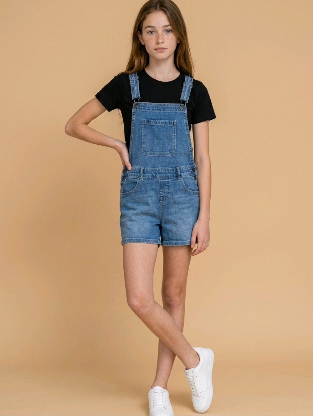NWT Kids Jessie Wash Denim Shortall Overalls with Adjustable Straps PLUS SIZE